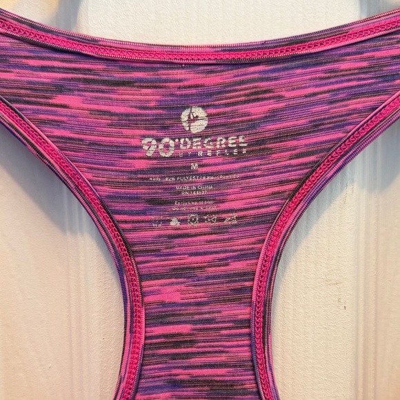 90 Degree by Reflex Women's Heathered Pink Racerback Tank - Picture 3 of 5